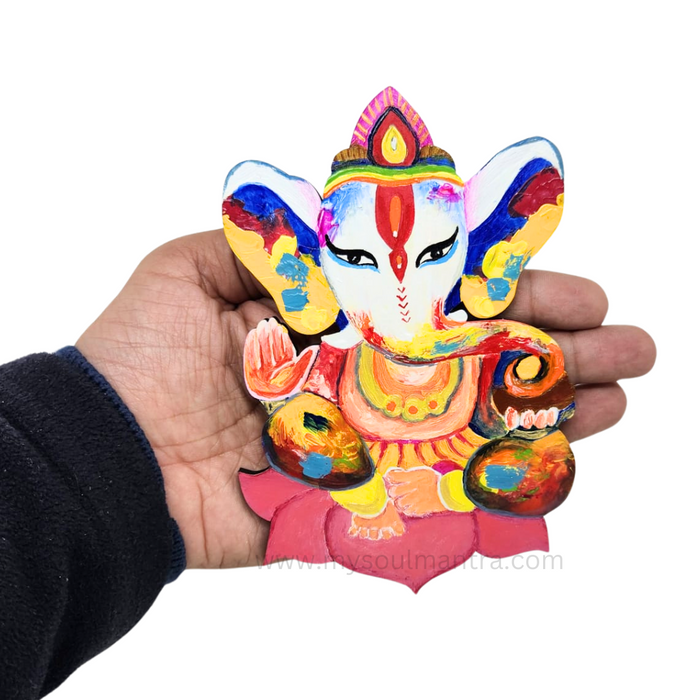 Hand painted Acrylic Ganesha Ji Magnet