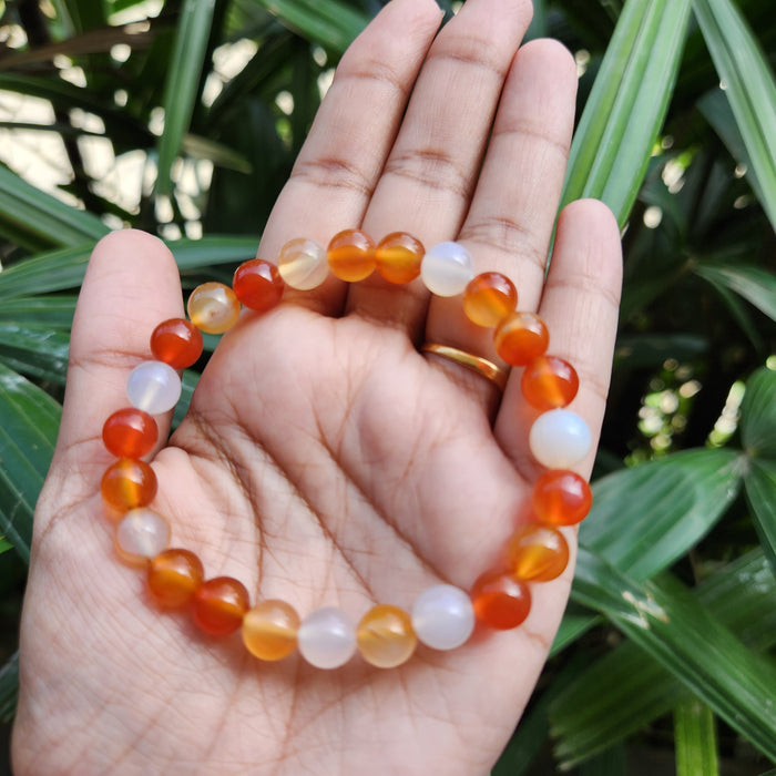 Certified & Energised Orange Carnelian Bracelet with Buddha Charm for Creativity