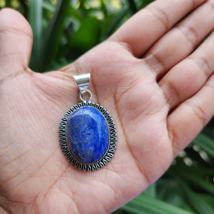 Certified Lapis Lazuli Pendant for Communication, Intuition, Throat Chakra without Chain