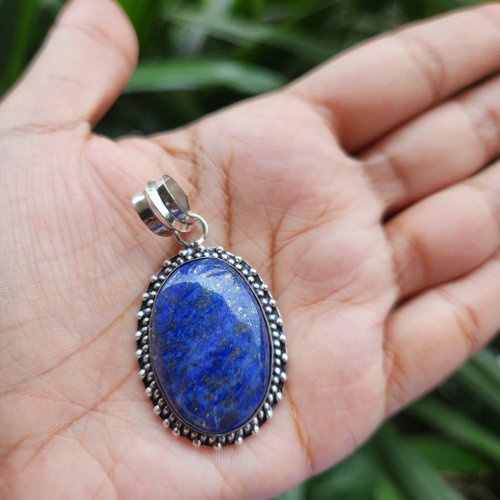 Certified Lapis Lazuli Pendant for Communication, Intuition, Throat Chakra without Chain