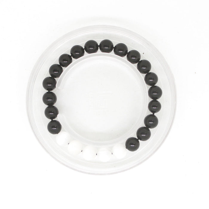 Certified & Energised Black Tourmaline & Selenite Healing Bracelet for Overall Health, Protection