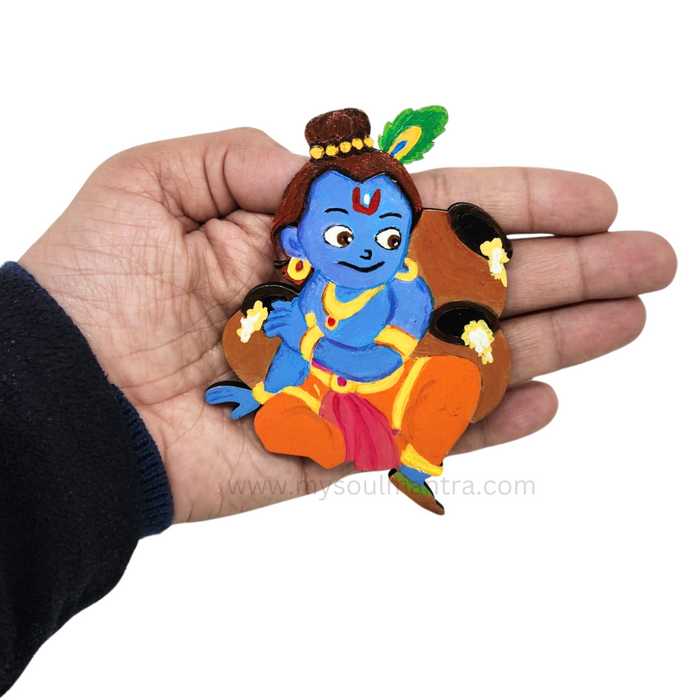 Handpainted Acrylic Bal Krishna Ji Magnet