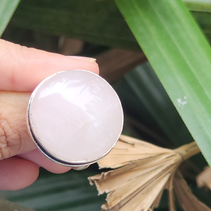 Certified Rose Quartz Adjustable Rings- R61