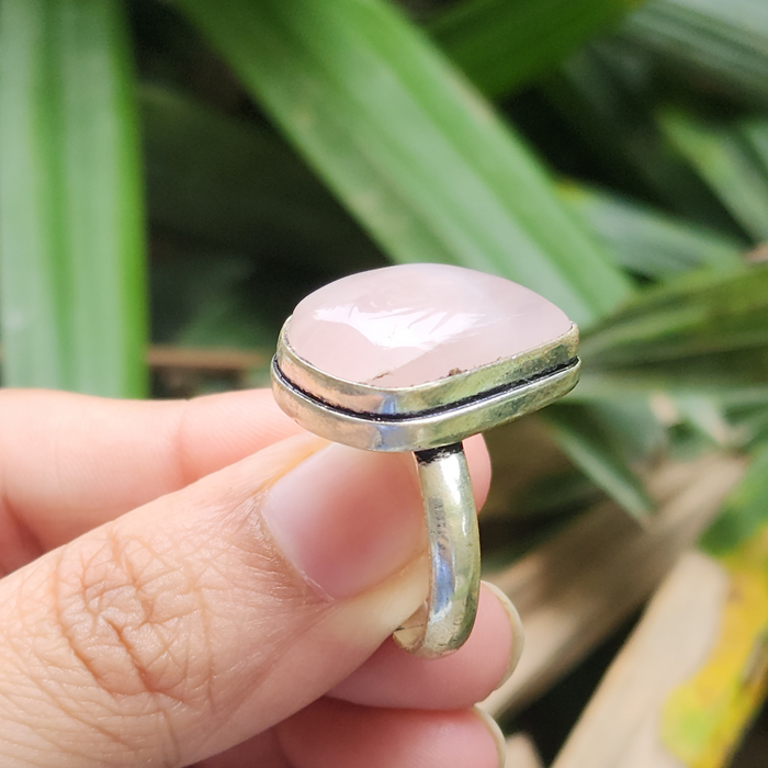 Certified Rose Quartz Adjustable Rings- R65