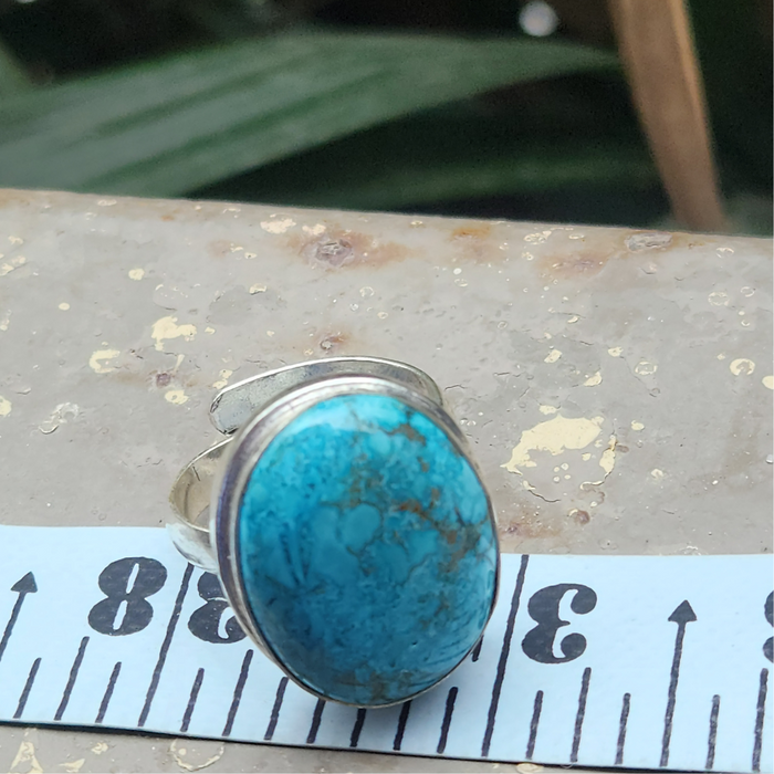 Certified Turquoise Firoza Adjustable Rings- R72