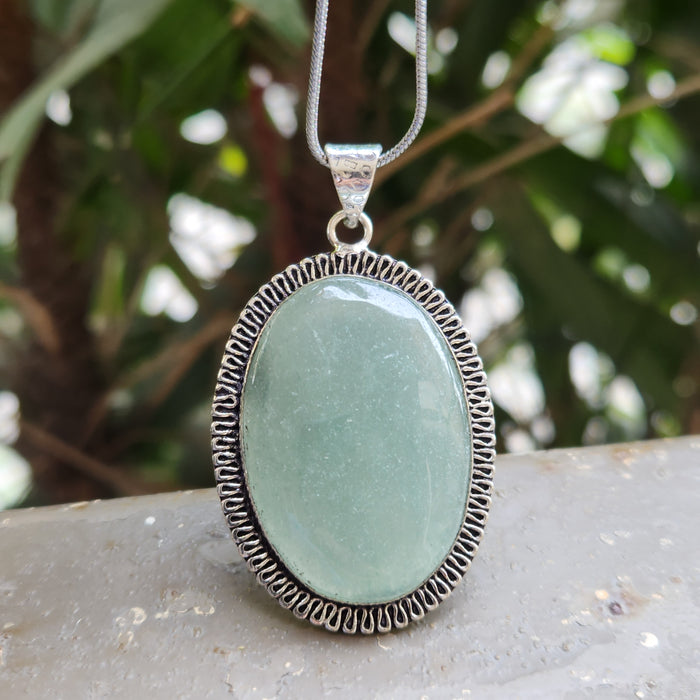 Certified Green Aventurine Pendant for Healing, Abundance and Growth without Chain-Pendant 6