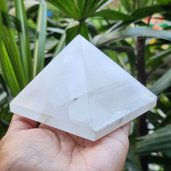 Buy Natural Selenite Pyramid Online for Cleansing Charging Protection