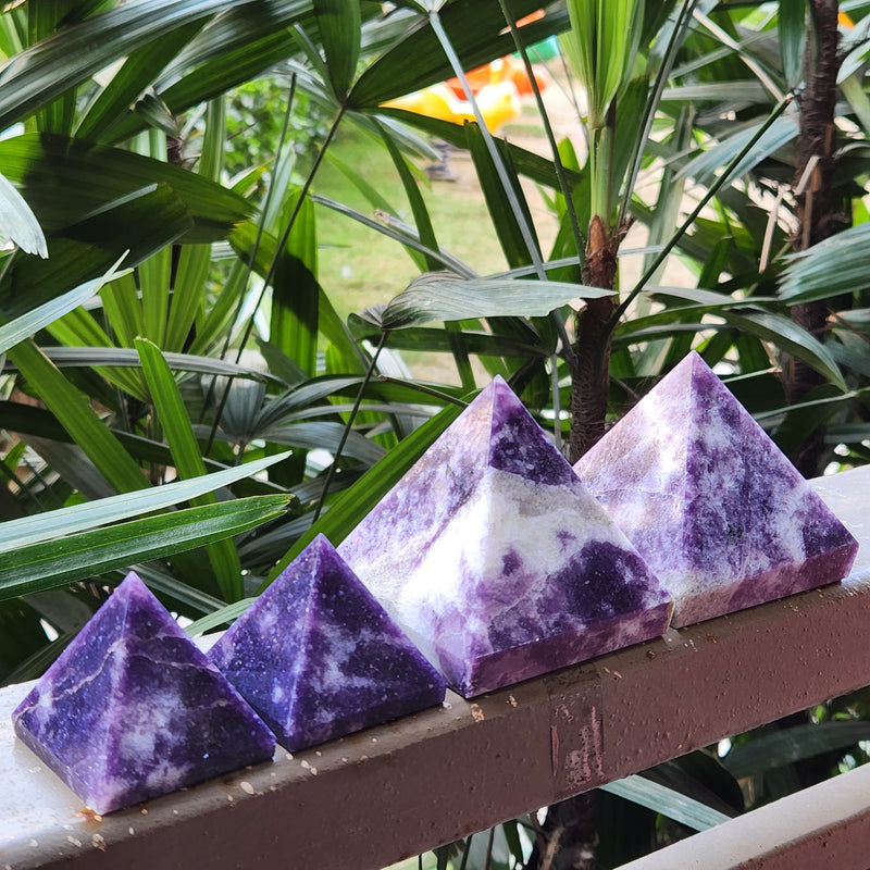 Natural Original Lepidolite Crystal Pyramid
