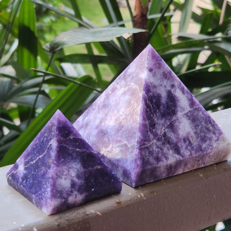 Natural Original Lepidolite Crystal Pyramid