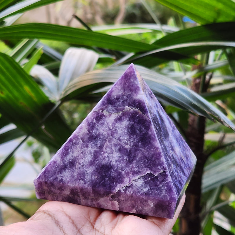 Natural Original Lepidolite Crystal Pyramid