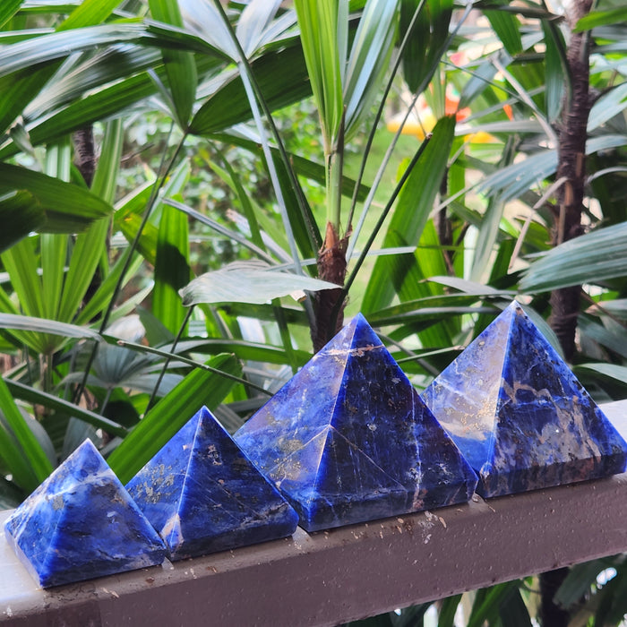 Natural Sodalite Pyramid for Self expression, Creativity, Intuition & Sixth Sense