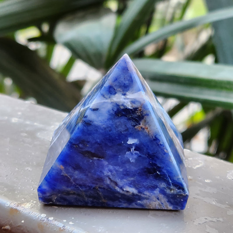 Natural Sodalite Pyramid for Self expression, Creativity, Intuition & Sixth Sense