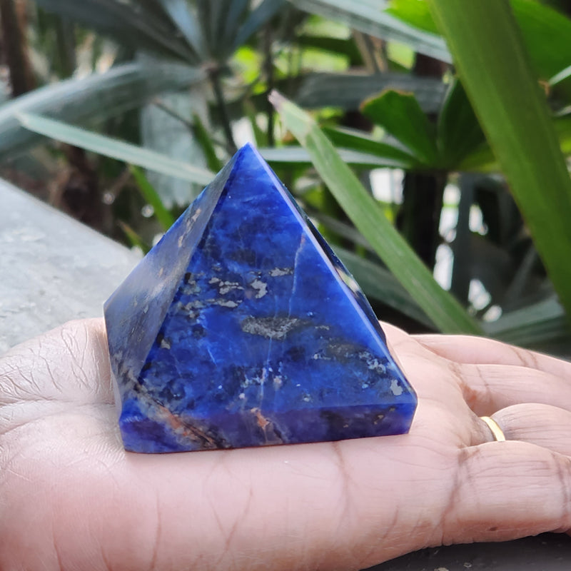 Natural Sodalite Pyramid for Self expression, Creativity, Intuition & Sixth Sense
