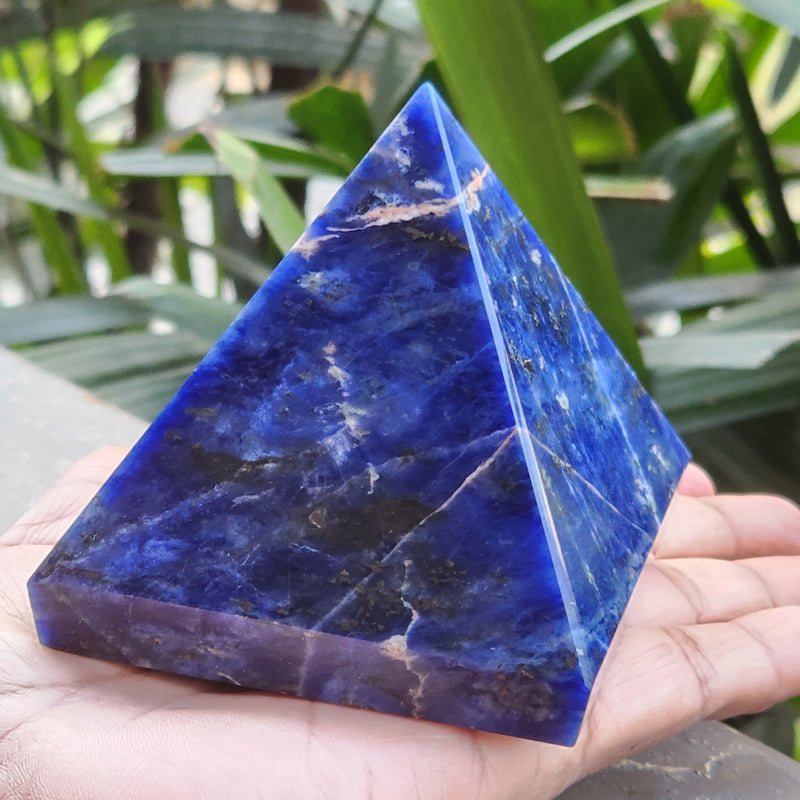Natural Sodalite Pyramid for Self expression, Creativity, Intuition & Sixth Sense