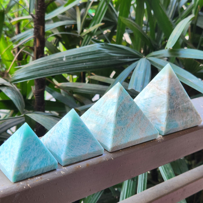 Natural Amazonite Pyramid for Balance Empowerment, Focus, Balance & Hope