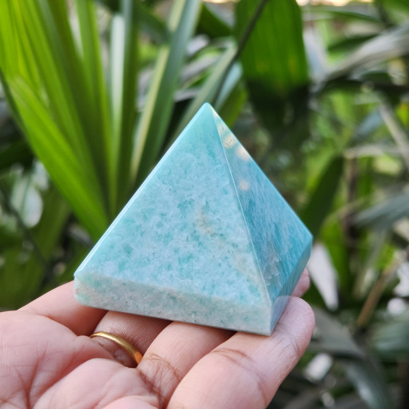 Natural Amazonite Pyramid for Balance Empowerment, Focus, Balance & Hope