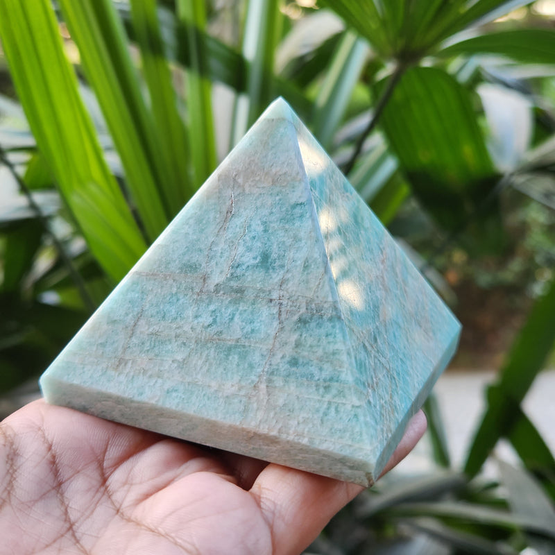 Natural Amazonite Pyramid for Balance Empowerment, Focus, Balance & Hope