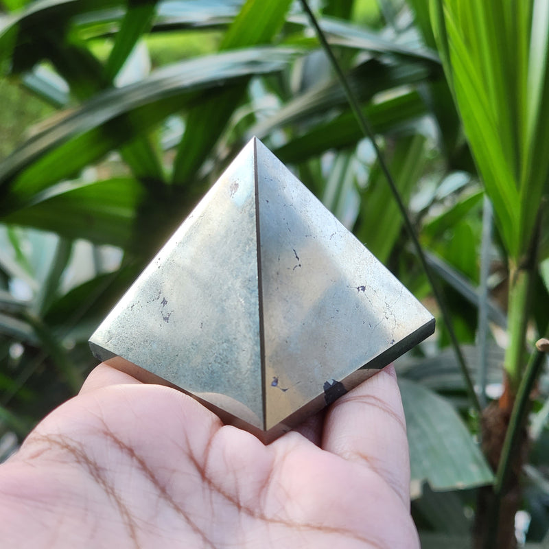 Natural Pyrite Crystal Pyramid for Money Abundance