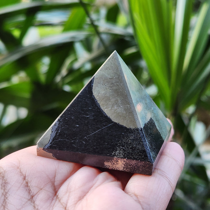 Natural Pyrite Crystal Pyramid for Money Abundance