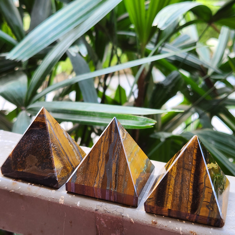 Natural Tiger Eye Pyramid Crystal