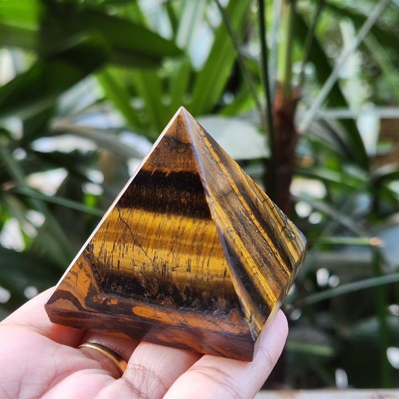 Natural Tiger Eye Pyramid Crystal