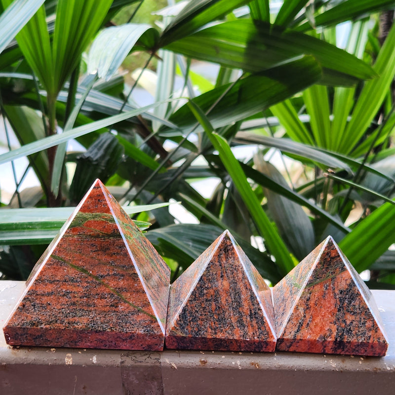 Natural Unakite Pyramid for Balance and Spiritual Enhancement