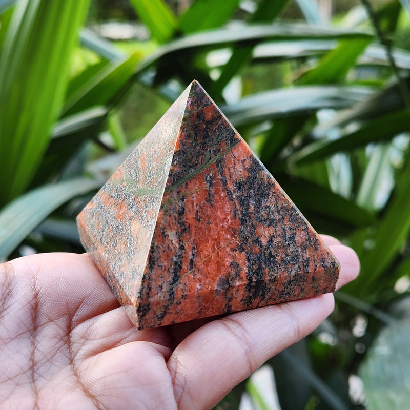 Natural Unakite Pyramid for Balance and Spiritual Enhancement