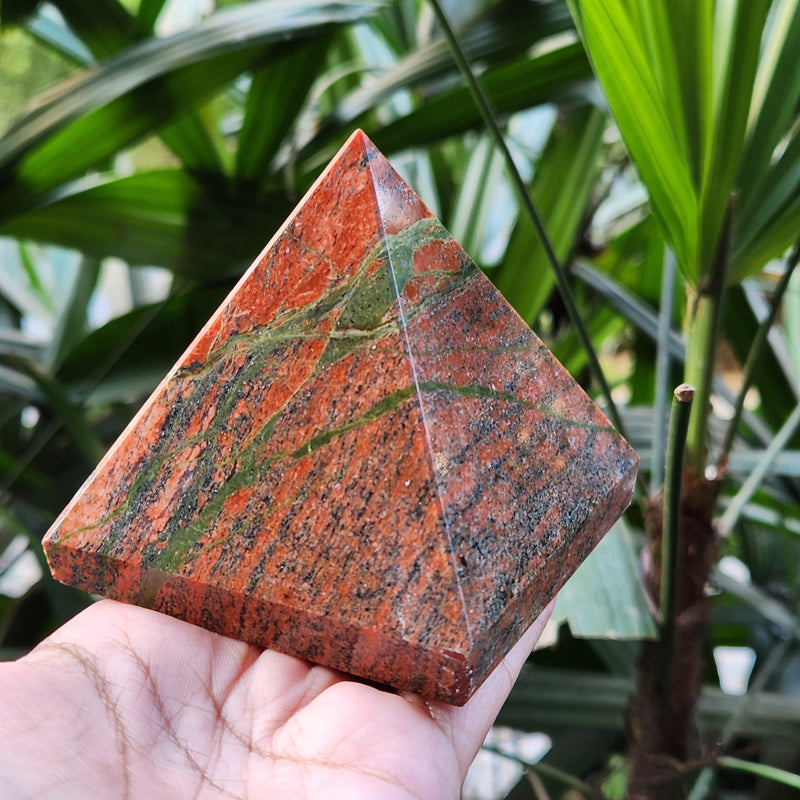 Natural Unakite Pyramid for Balance and Spiritual Enhancement