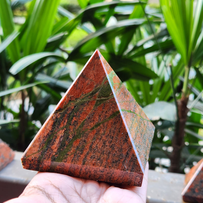 Natural Unakite Pyramid for Balance and Spiritual Enhancement