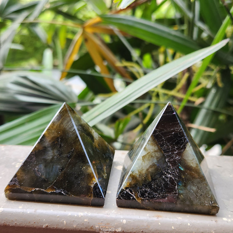 Natural Labradorite Crystal Pyramid