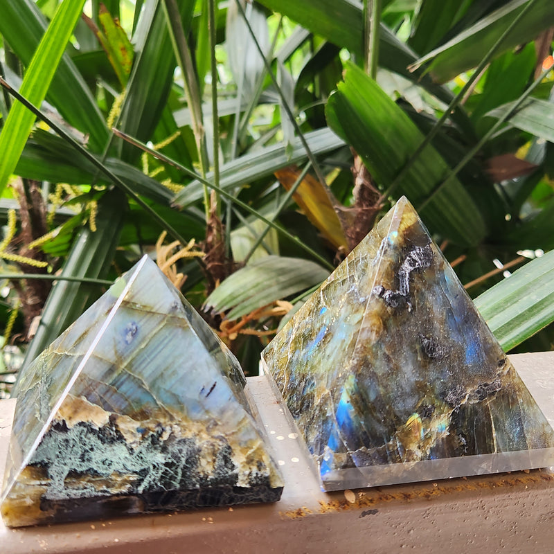Natural Labradorite Crystal Pyramid