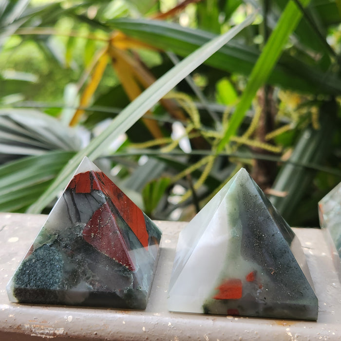 African Bloodstone Pyramid for Strength, Courage, Manifestation, Balance
