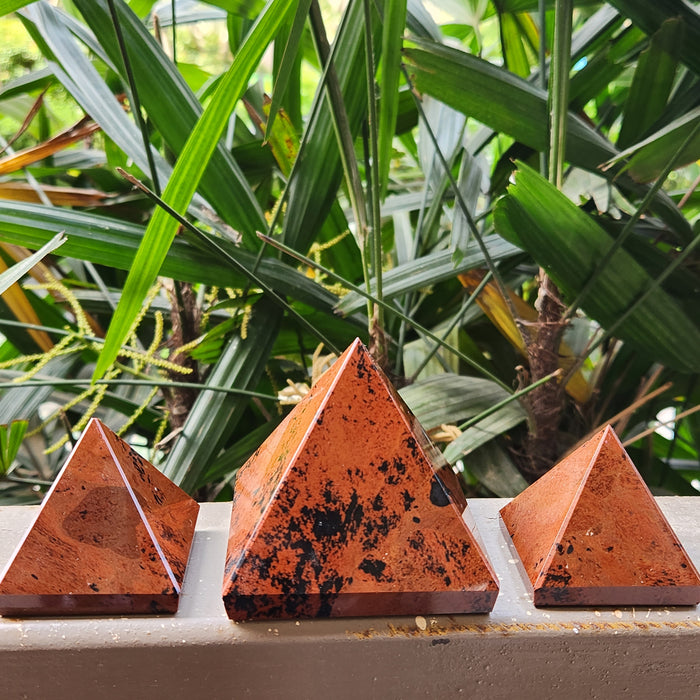 Mahogany Crystal Pyramid for Grounding, Protection, Remove Blockages