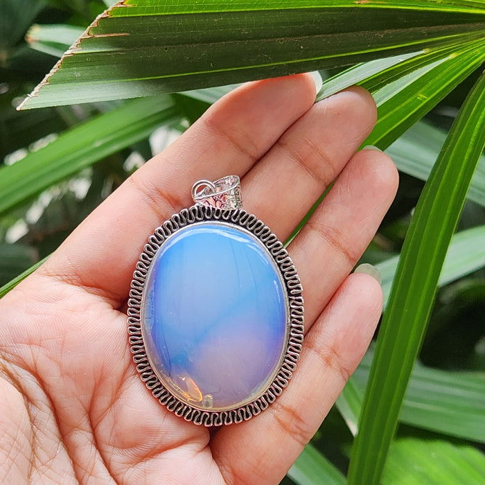 Certified Oval Shape Opalite Pendants without Chain