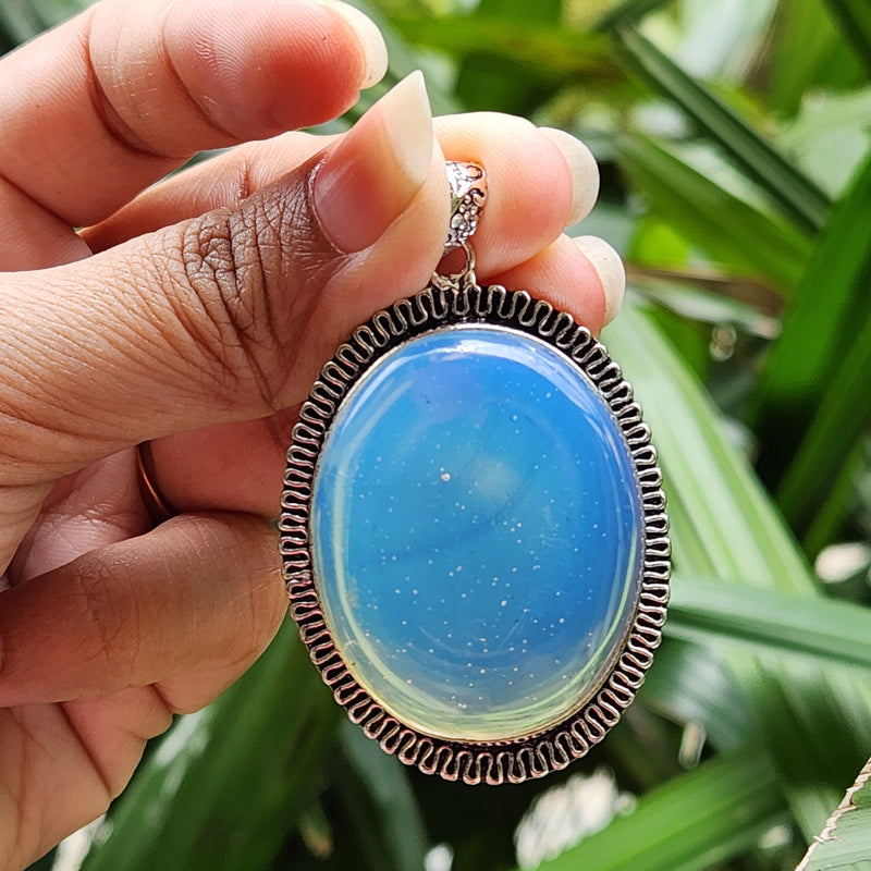Certified Oval Shape Opalite Pendants without Chain
