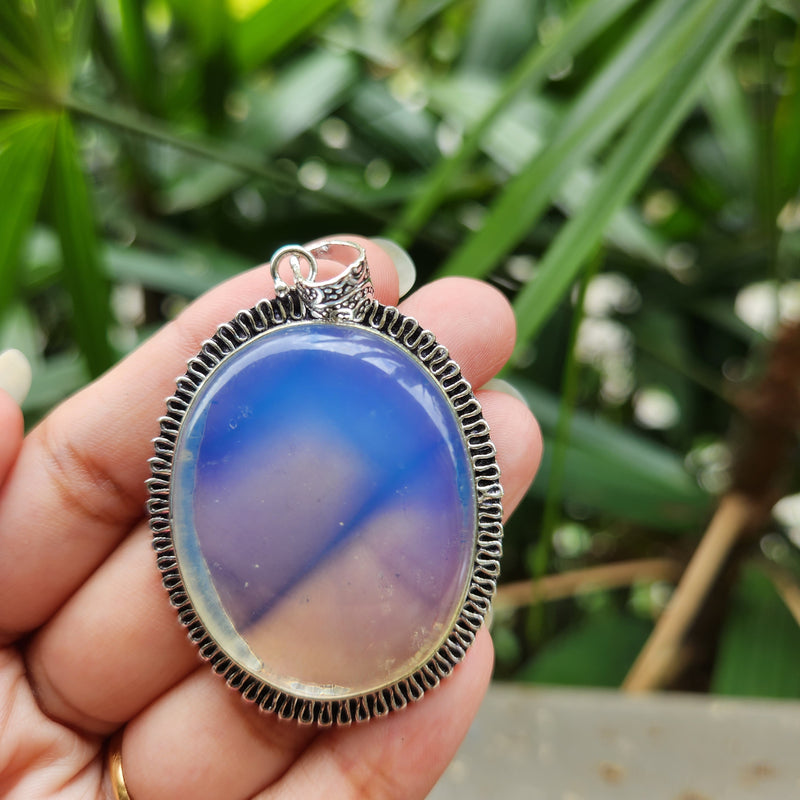 Certified Oval Shape Opalite Pendants without Chain
