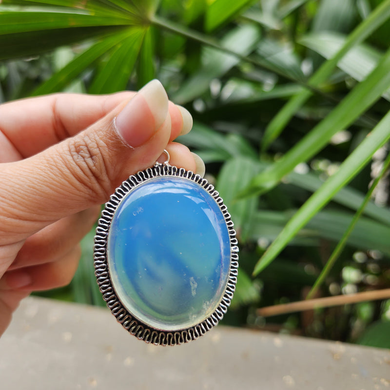 Certified Oval Shape Opalite Pendants without Chain