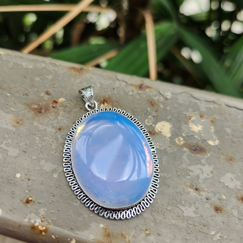 Certified Oval Shape Opalite Pendants without Chain