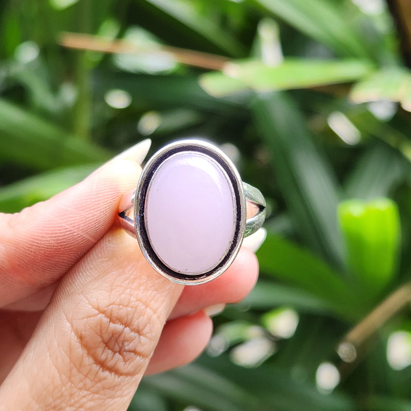 Certified Rose Quartz Adjustable Rings- Oval Shape