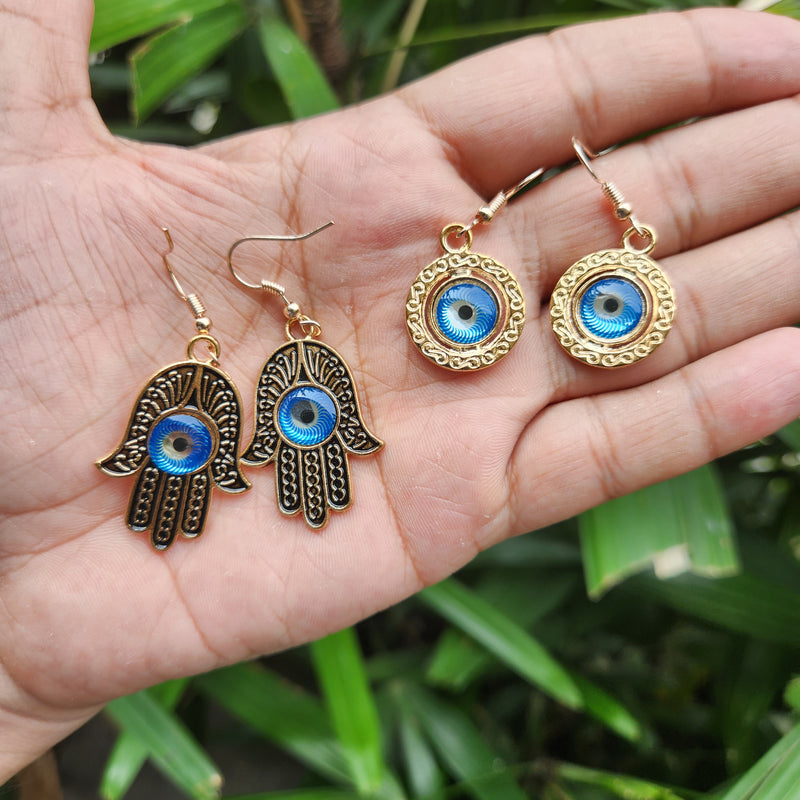 Evil Eye Earrings - Artificial Metal
