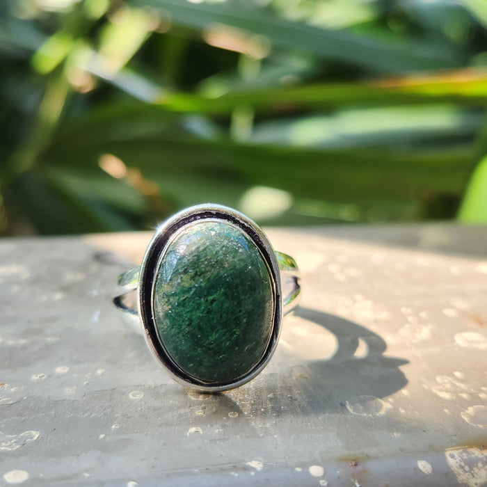 Certified Green Jade Adjustable Rings- Oval Shape