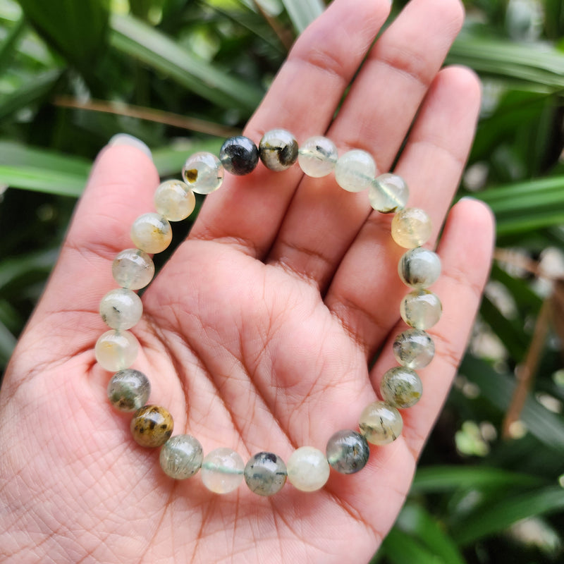 Certified & Energised Prehnite Bracelet for Releasing, Healing, Cooling Anger & Let go