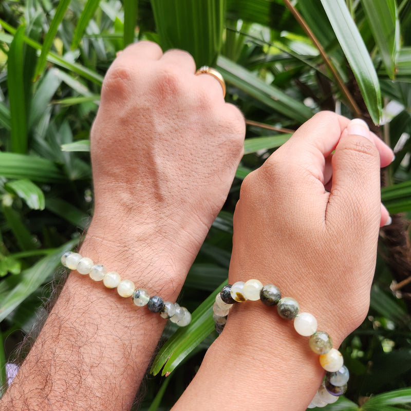 Certified & Energised Prehnite Bracelet for Releasing, Healing, Cooling Anger & Let go
