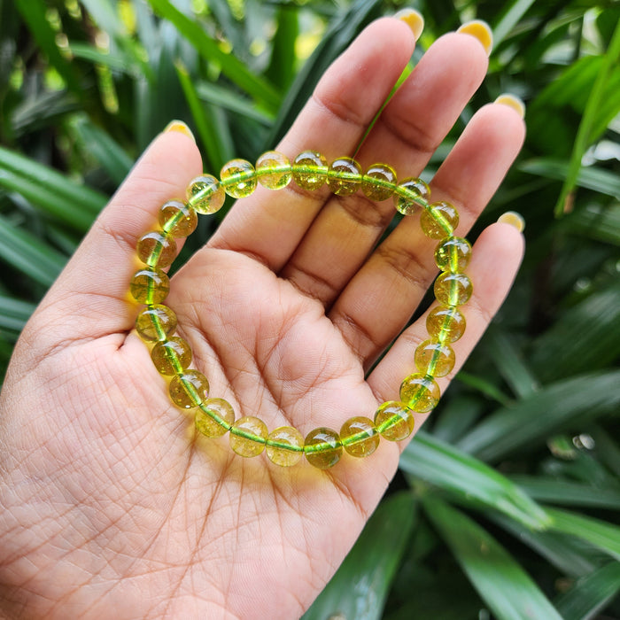 Buy Mautik Sadiwala Green Stone Peridot Stone Bracelet Beads Size Peridot  Bracelet For Men Online at Best Prices in India - JioMart.