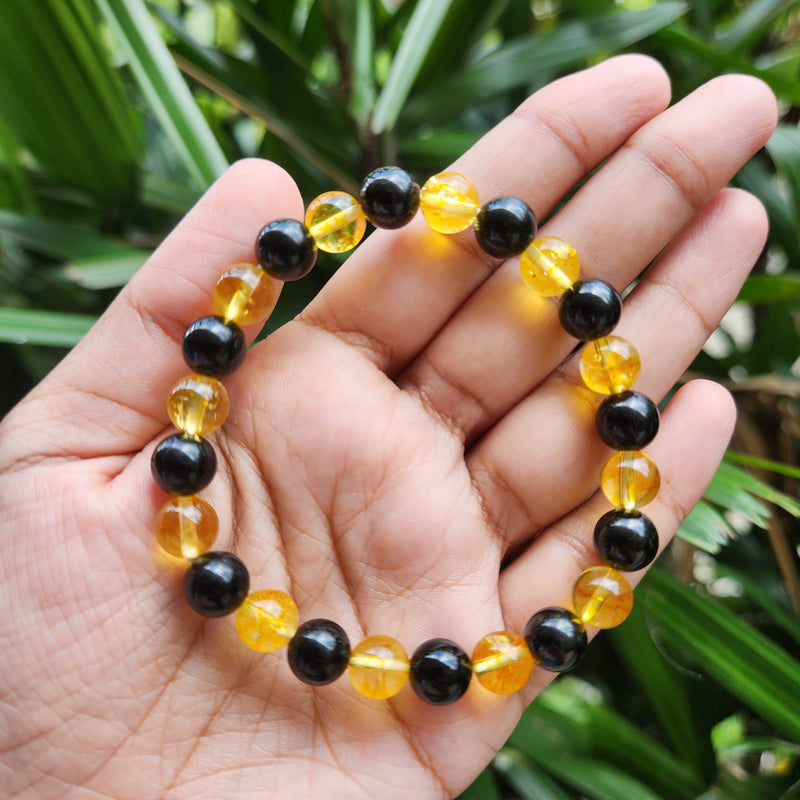 The Prosperity Shield - Citrine & Black Tourmaline Bracelet