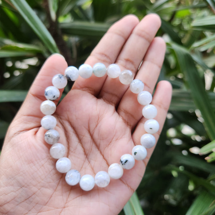 Certified & Energised Rainbow Moonstone Bracelet for Spiritual Guidance and Intuition