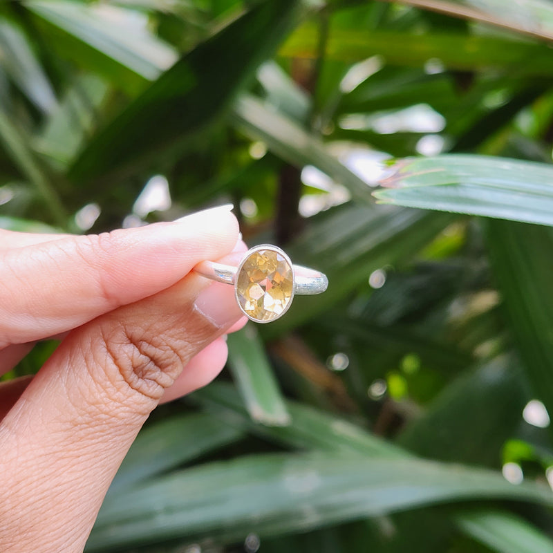 Certified Citrine Gemstone 925 Silver Adjustable Rings