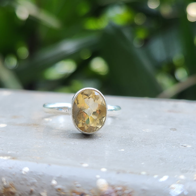 Certified Citrine Gemstone 925 Silver Adjustable Rings