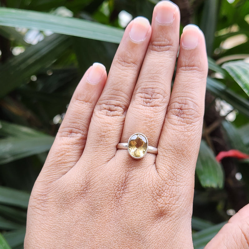 Certified Citrine Gemstone 925 Silver Adjustable Rings