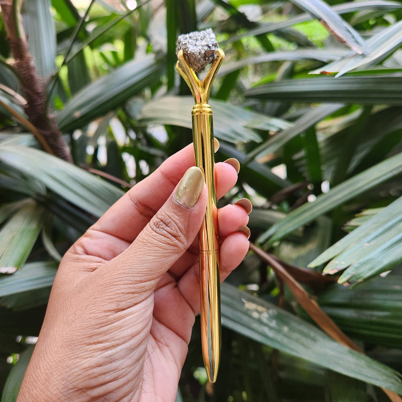Crystal Pyrite Ball Pen for Abundance - Pattern 1